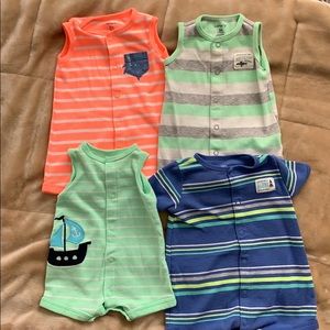 Set of four summer rompers
